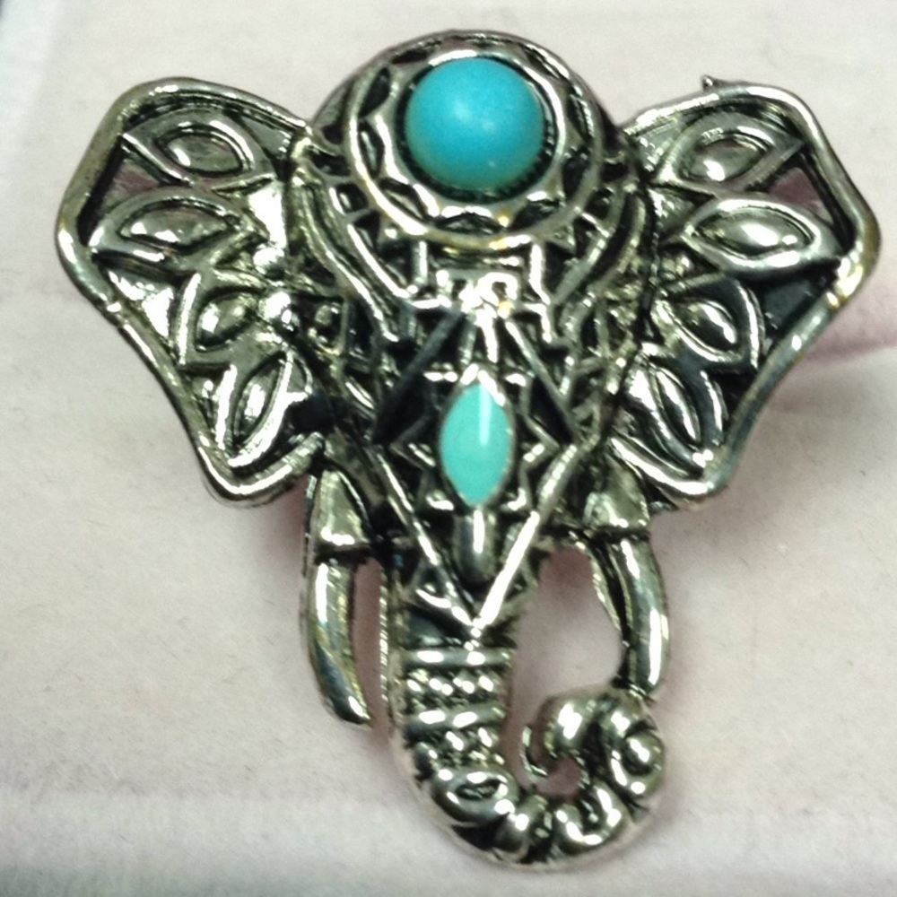 Beautiful elephant ring silver adjustable